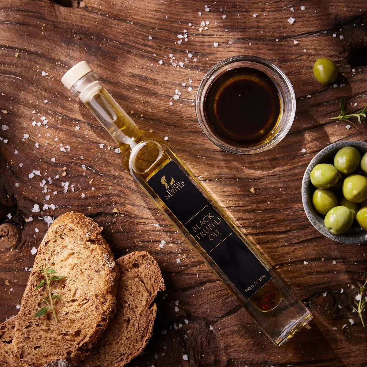Black Truffle Oil Gift Bottle (100ml) - Seasoning & Marinading - Olive Oil